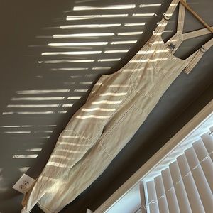 Cream Linen Overalls